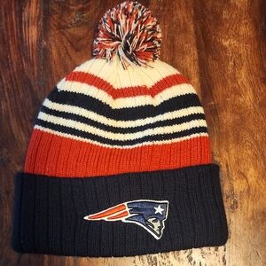 NFL Patriots Striped Beanie - Navy, Red, and White